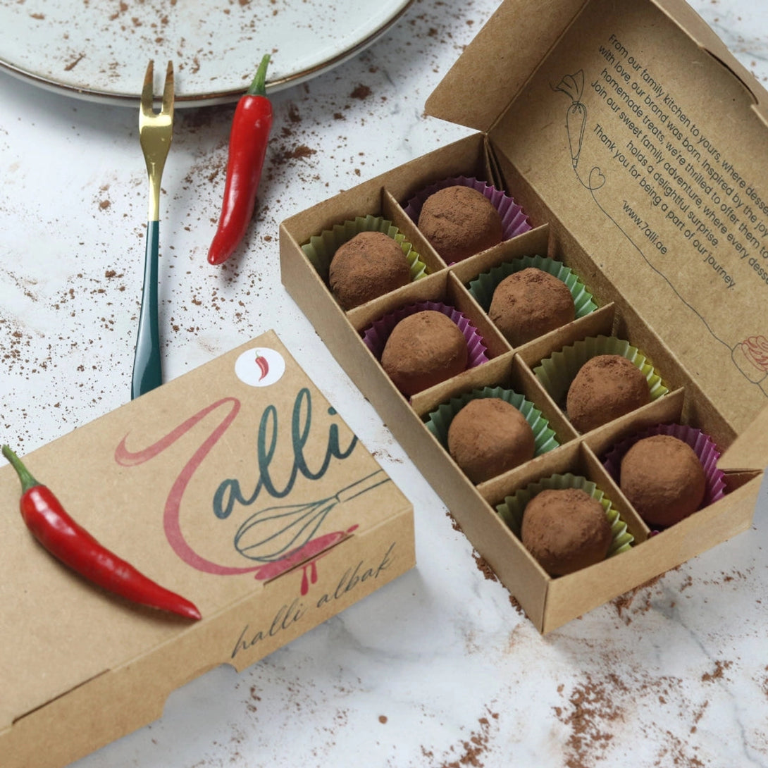 7alli Chocolte Truffles w Chili Hint  (8 pcs) - 7alli Chocolte Truffles w Chili Hint  (8 pcs) - View 7