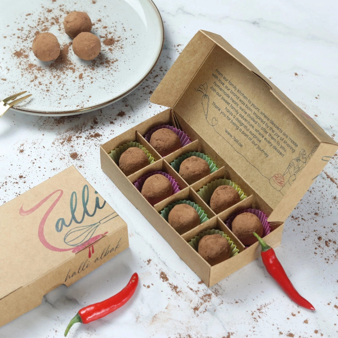 7alli Chocolte Truffles w Chili Hint  (8 pcs) - 7alli Chocolte Truffles w Chili Hint  (8 pcs) - View 2