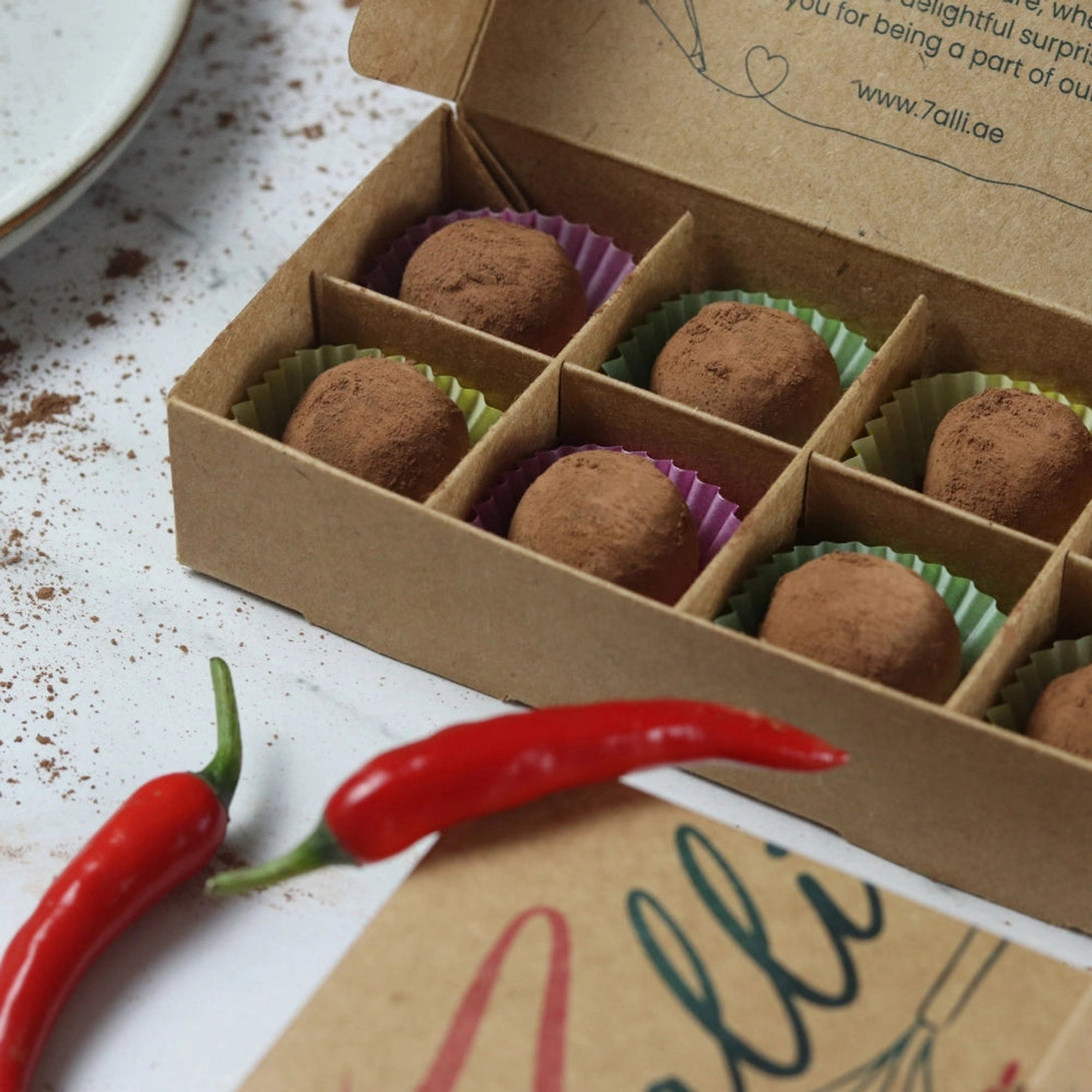 7alli Chocolte Truffles w Chili Hint  (8 pcs) - 7alli Chocolte Truffles w Chili Hint  (8 pcs) - View 10